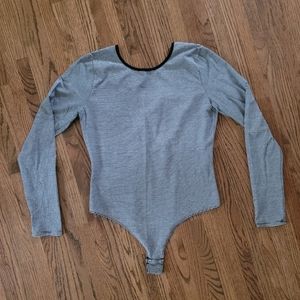Striped long sleeve bodysuit